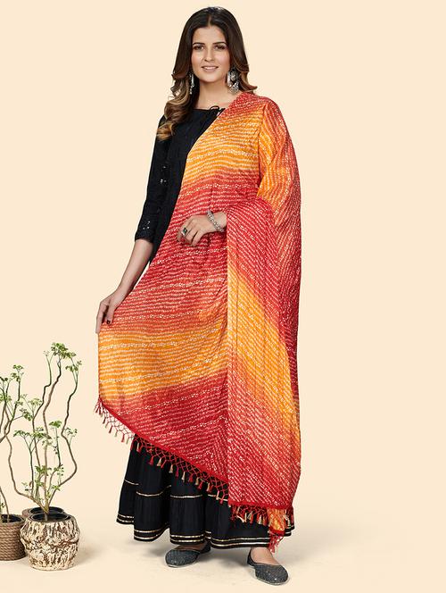 multi colored silk dupatta - 18341779 - Very Small Image - 1