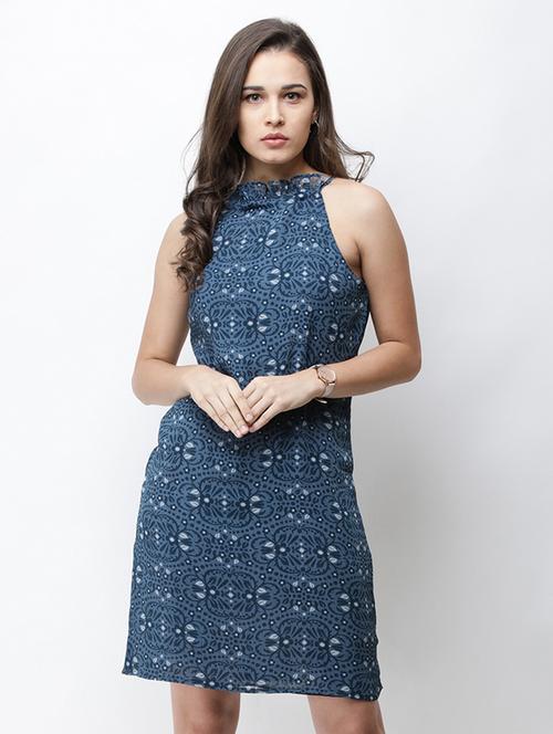 halter neck printed shift dress - 18341840 - Very Small Image - 1