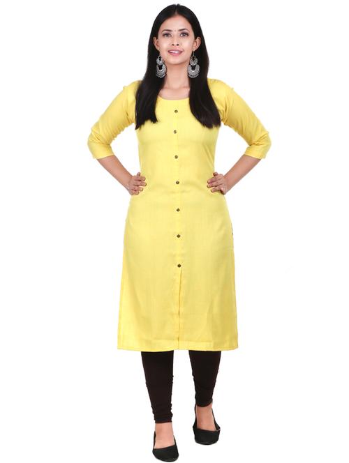 yellow kurta churidaar set - 18342822 - Very Small Image - 1