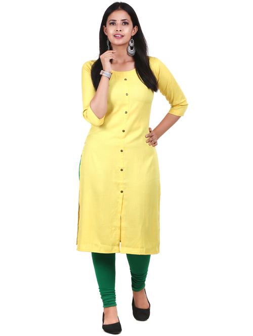 yellow kurta churidaar set - 18342828 - Very Small Image - 1