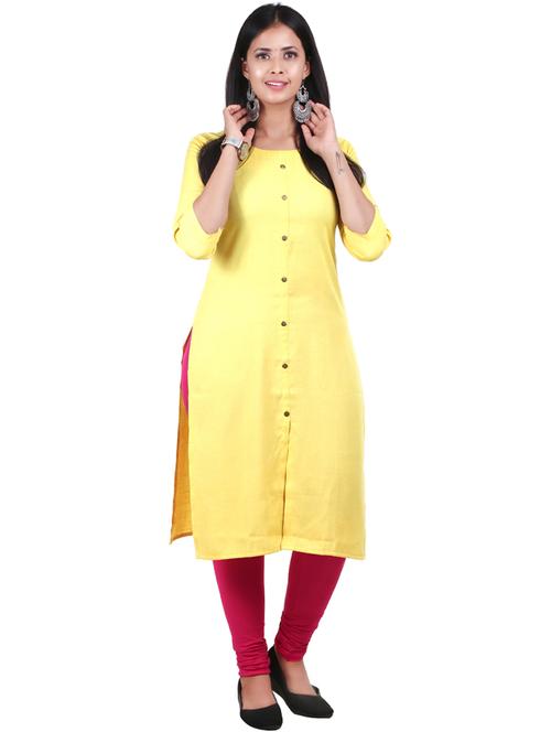 yellow kurta churidaar set - 18342836 - Very Small Image - 1
