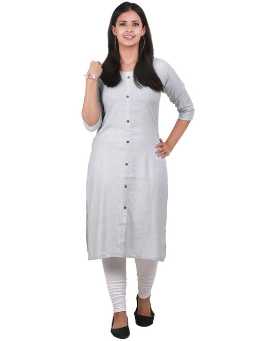 grey kurta churidaar set - 18342840 - Very Small Image - 1