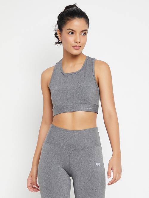 racer back solid sports bra - 18343002 - Very Small Image - 1