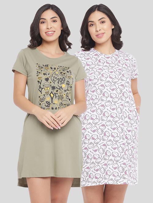 pack of 2 multi coloured printed sleepshirt - 18343097 - Very Small Image - 1