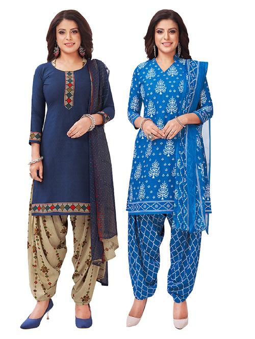 set of 2 unstitched salwar suit set - 18343573 - Very Small Image - 1