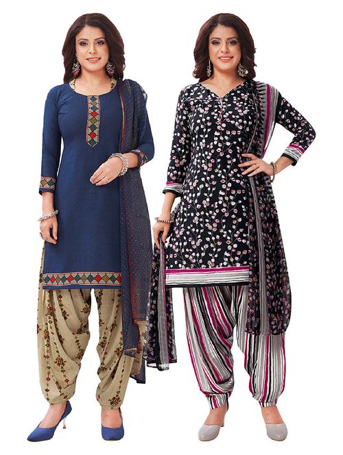 set of 2 unstitched salwar suit set - 18343578 - Very Small Image - 1