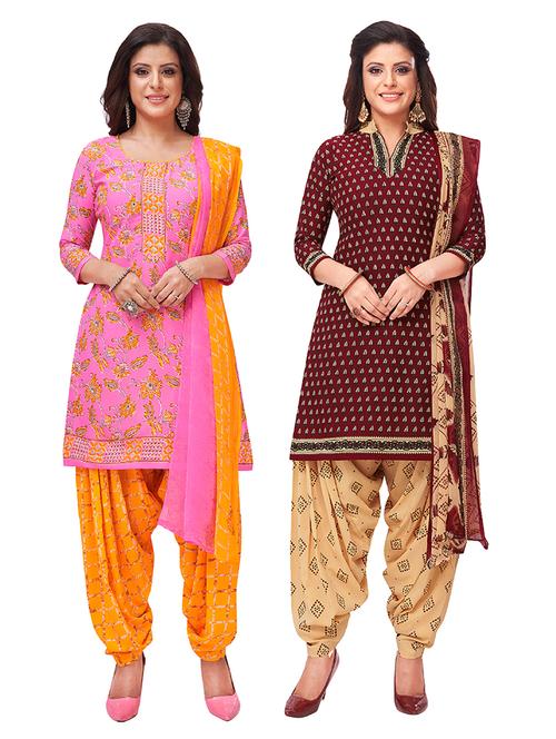 set of 2 unstitched salwar suit set - 18343593 - Very Small Image - 1