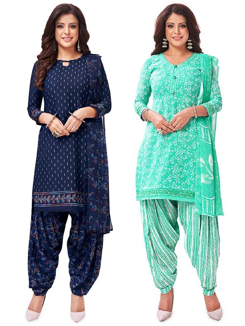 set of 2 unstitched salwar suit set - 18343687 - Very Small Image - 1