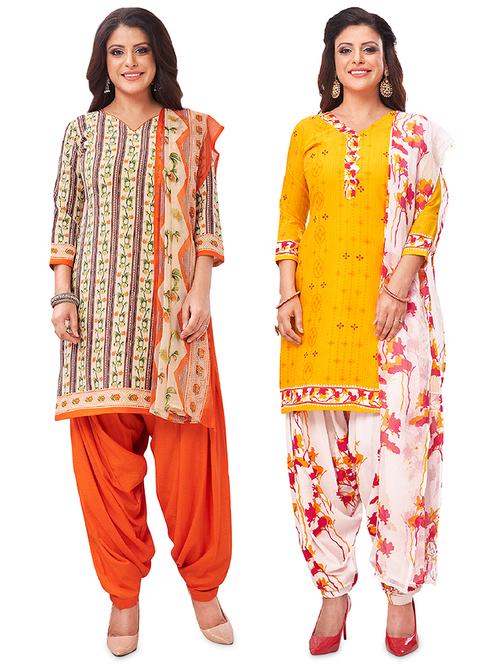set of 2 unstitched salwar suit set - 18343763 - Very Small Image - 1