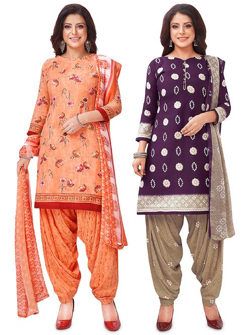 set of 2 unstitched salwar suit set - 18343845 - Very Small Image - 1