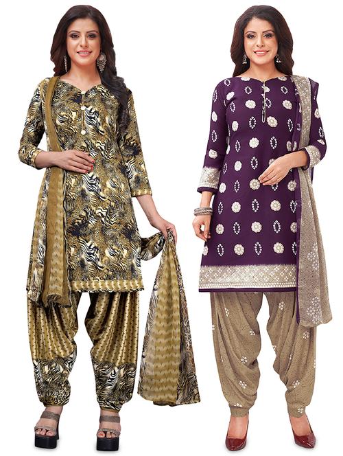 set of 2 unstitched salwar suit set - 18343846 - Very Small Image - 1