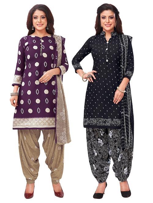 set of 2 unstitched salwar suit set - 18343862 - Very Small Image - 1