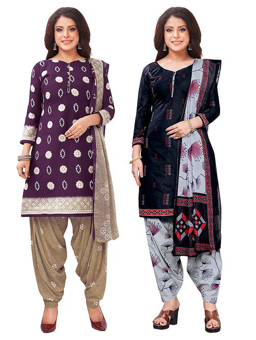 set of 2 unstitched salwar suit set - 18343865 - Very Small Image - 1