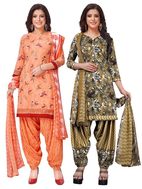 set of 2 unstitched salwar suit set - 18343872 - Very Small Image - 1