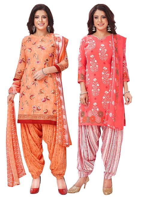 set of 2 unstitched salwar suit set - 18343889 - Very Small Image - 1