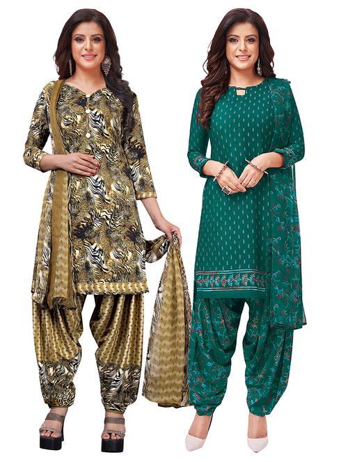 set of 2 unstitched salwar suit set - 18343917 - Very Small Image - 1