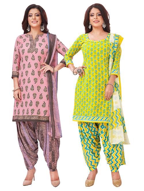 set of 2 unstitched suit set - 18344017 - Very Small Image - 1