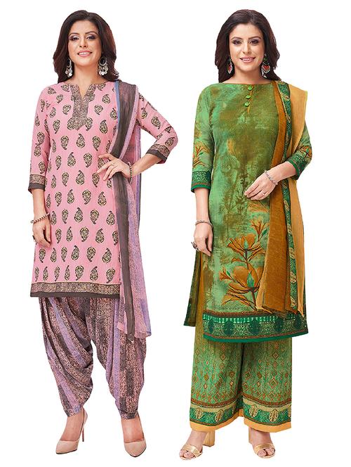 set of 2 unstitched suit set - 18344029 - Very Small Image - 1