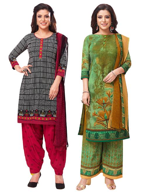 set of 2 unstitched suit set - 18344066 - Very Small Image - 1