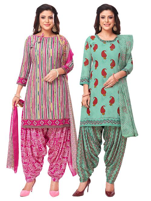 set of 2 unstitched suit set - 18344073 - Very Small Image - 1