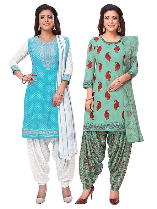 set of 2 unstitched suit set - 18344089 - Very Small Image - 1