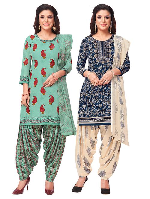 set of 2 unstitched suit set - 18344134 - Very Small Image - 1