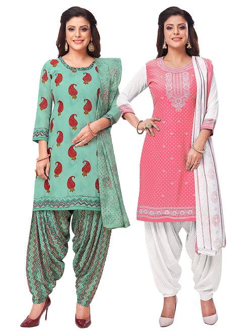 set of 2 unstitched suit set - 18344140 - Very Small Image - 1