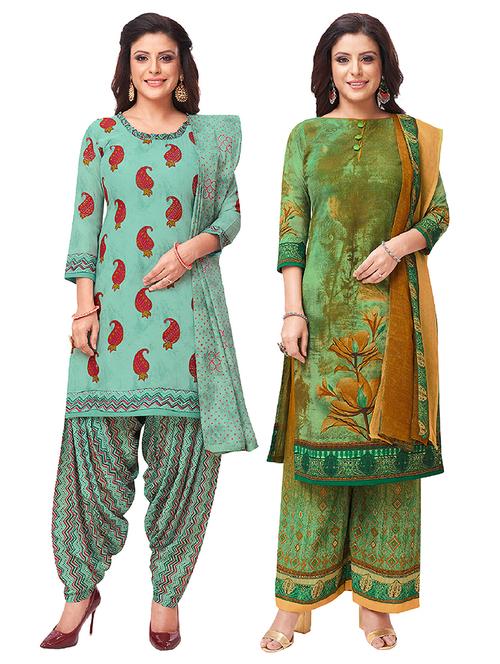 set of 2 unstitched suit set - 18344141 - Very Small Image - 1