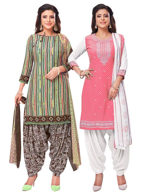set of 2 unstitched suit set - 18344163 - Very Small Image - 1