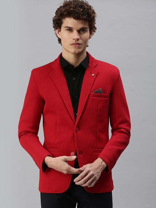 red solid casual blazer - 18344826 - Very Small Image - 1