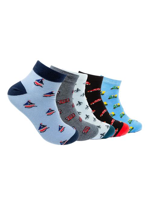 pack of 5 printed ankle length sock - 18345427 - Very Small Image - 1