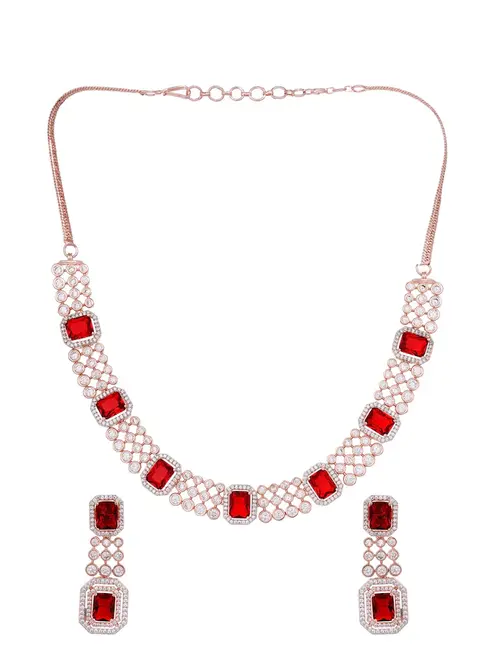 ladies gild plated necklace & earrings - 18345521 - Very Small Image - 1