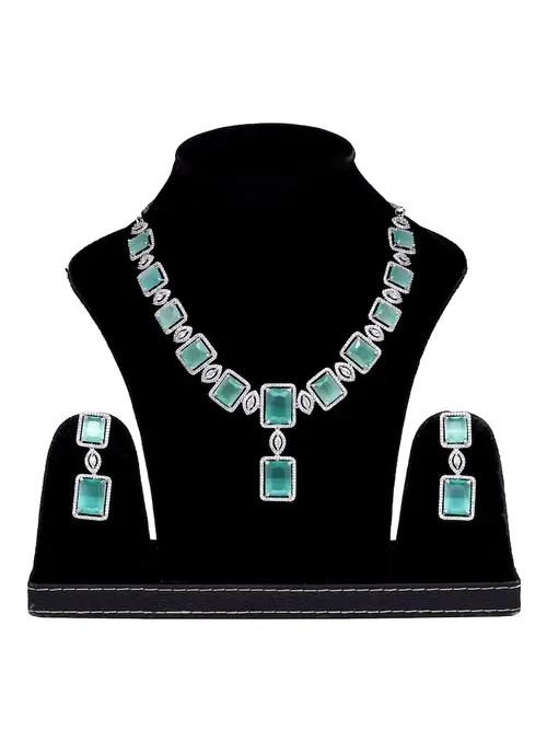 ladies silver plated necklace & earrings - 18345524 - Very Small Image - 1