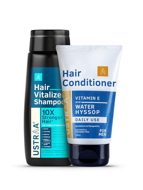 ustraa hair vitalizer shampoo - 250ml & daily-use hair conditioner - 100g - 18345718 - Very Small Image - 1