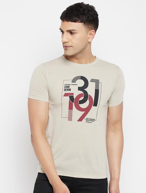 grey chest-printed t-shirt - 18345778 - Very Small Image - 1