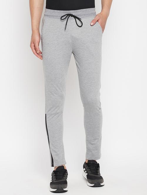 grey solid full length track pant - 18345790 - Very Small Image - 1