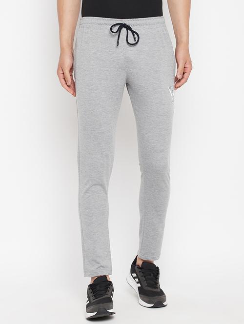 grey solid full length track pant - 18345796 - Very Small Image - 1