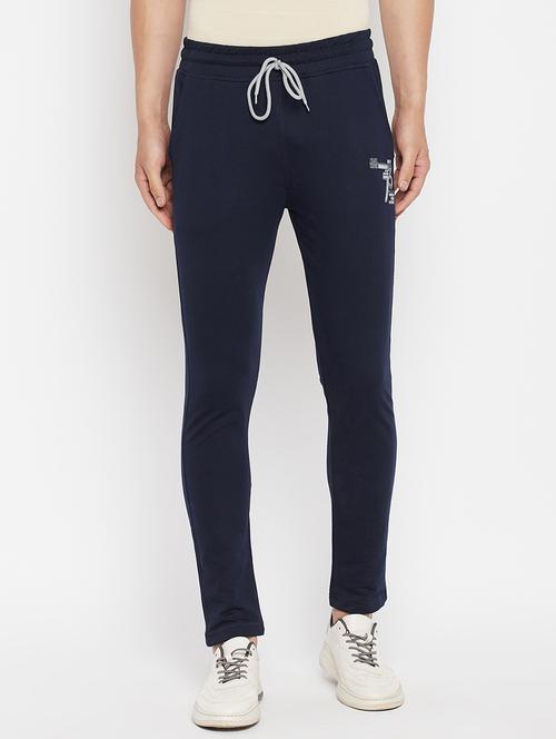 navy blue solid full length track pant - 18345809 - Very Small Image - 1