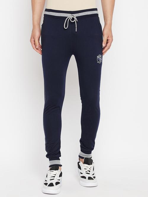 navy blue solid full length track pant - 18345815 - Very Small Image - 1