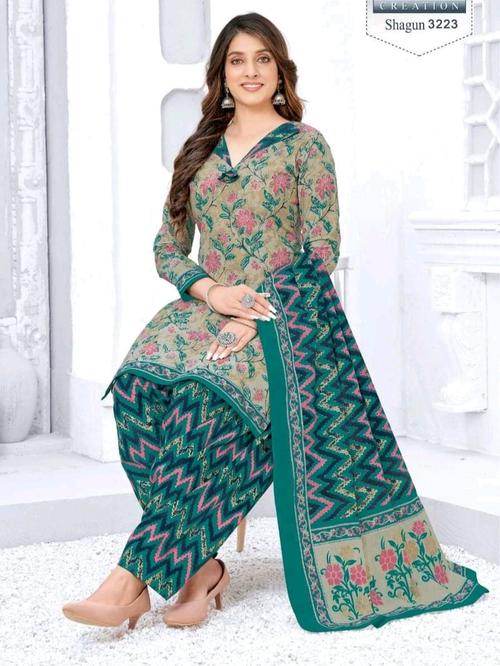 ladies cotton printed palazzo set with - 18346272 - Very Small Image - 1