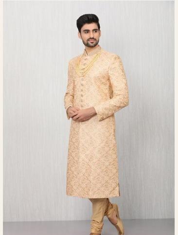 print pich colour sherwani with choridad - 18346315 - Very Small Image - 1