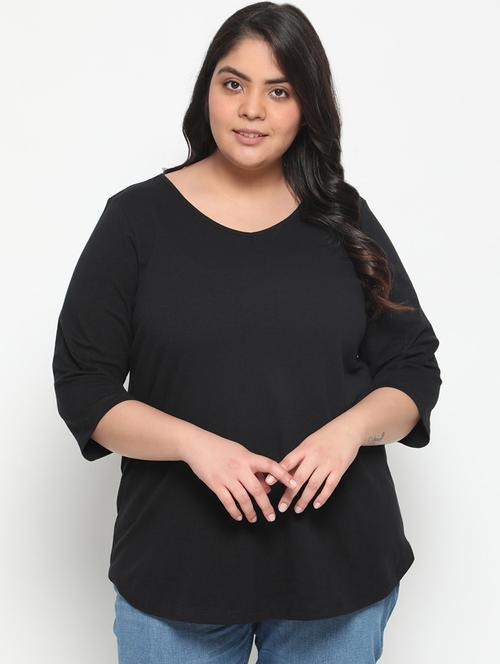 black solid plus tee - 18346403 - Very Small Image - 1