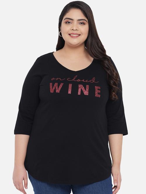 black printed plus tee - 18346411 - Very Small Image - 1