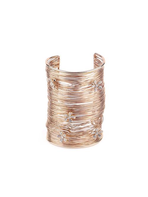 layered gold long bracelet embellished with flowers - 18346810 - Very Small Image - 1