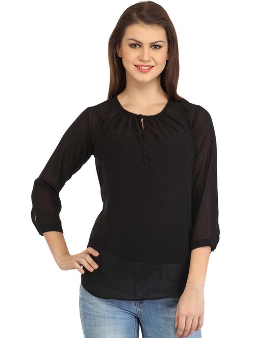 long sleeved solid regular top - 18347385 - Very Small Image - 1