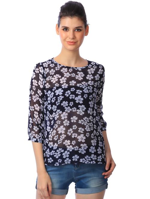 long sleeved printed regular top - 18347391 - Very Small Image - 1