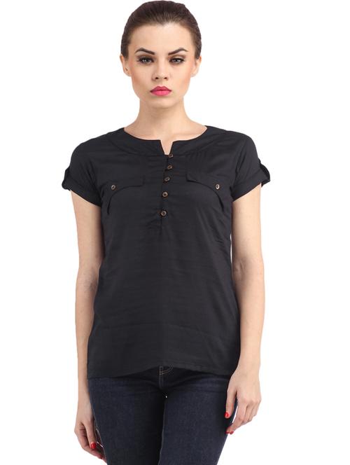 cap sleeved buttoned regular top - 18347403 - Very Small Image - 1