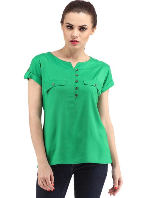 cap sleeved buttoned regular top - 18347404 - Very Small Image - 1
