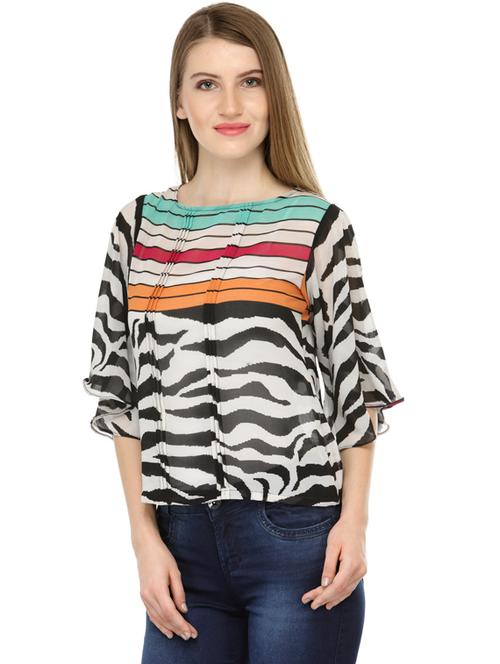three quarter sleeved printed regular top - 18347433 - Very Small Image - 1