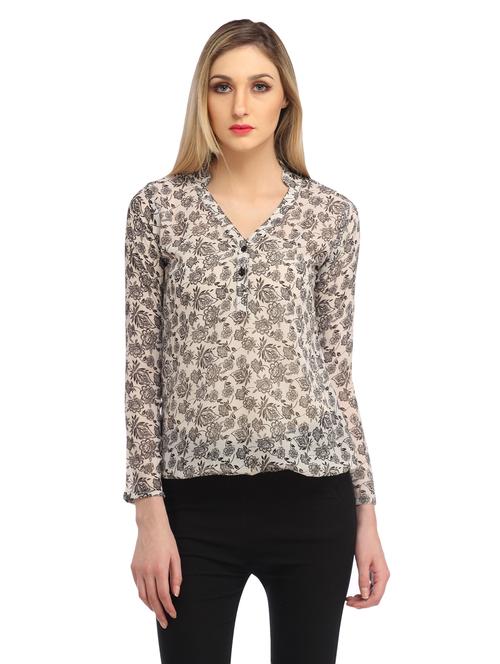 long sleeved printed regular top - 18347491 - Very Small Image - 1